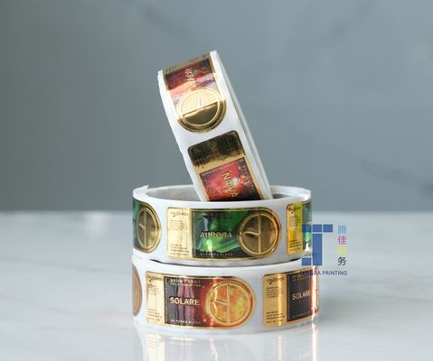 OEM BOPP/PET/PE/PP Hot Foil Stamped Labels Durable Strong Adhesive