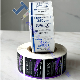 Custom Cylindrical Battery Wrap Labels Waterproof Permanent Adhesive OEM Electronic Product Sticker