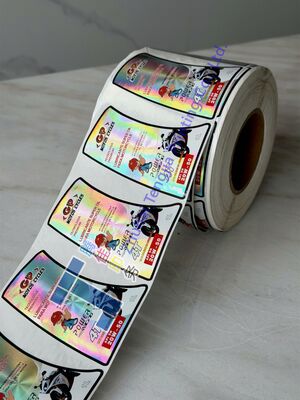 Plain Silver Laser Self-adhesive Labels Metallic Sheen Custom Die Cut Waterproof Sticker Rolls