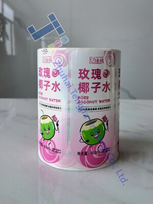 Waterproof Rose Coconut Water Bottle Label Food Grade Adhesive Beverage Sticker