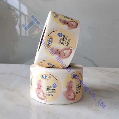 Waterproof Baby Talcum Powder Labels Gloss Matte Finish Baby Care Jar Sticker