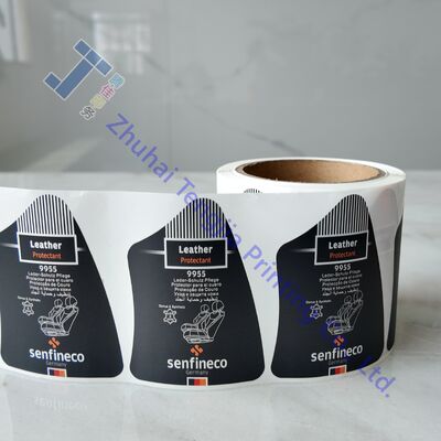 Matte Silver Self Adhesive Label Rolls Custom Die Cut Waterproof Metallic Sticker